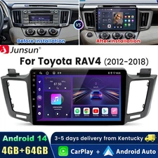 4+64GB Android 14 Carplay Car Stereo Radio GPS Navi WIFI For Toyota RAV4 2012-18