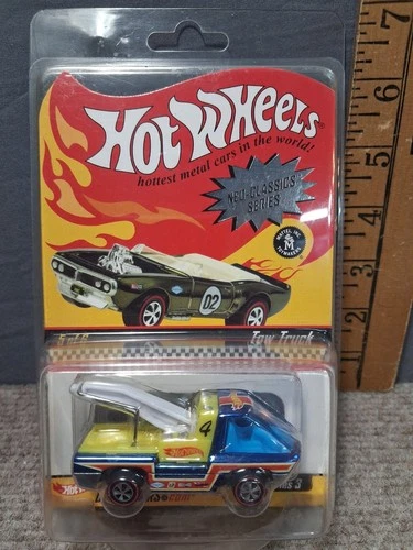2003 HOTWHEELS NEO-CLASSICS TOW TRUCK BLUE RED LINES MIP