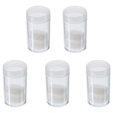 55mm Height Coin Tubes, 5 Pack Coin Holder Container with Storage Box, Clear