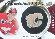 15-16 ud deck trilogy signature pucks doug gilmour calgary flames autograph auto