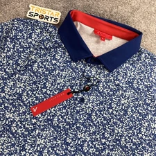 Redvanly Polo Shirt Mens XL Mazarine Blue Eaton Athletic Luxury Golf Stretch