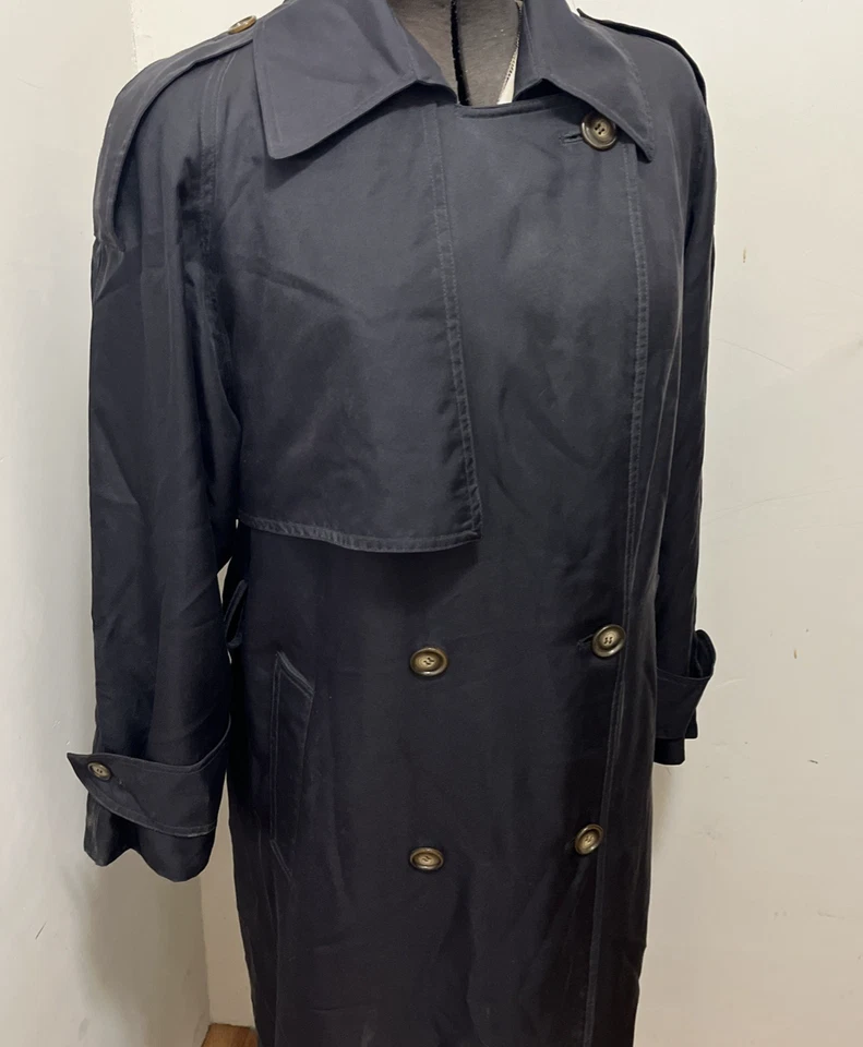 Винтажный Count Romi черный 100% шелк Тренч осени размер 4 - Изображение 2 из 4