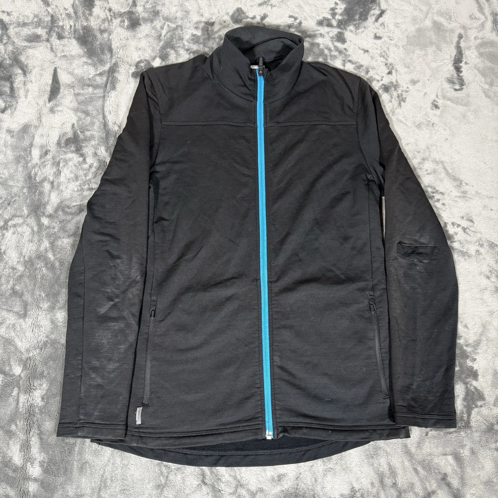 Icebreaker Transit Sweater Mens Medium Merino Wool Full Zip Stretch Baselayer