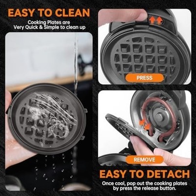 4in1 Mini Waffeleisen für Waffeln Pfannkuchen Donuts und Sandwiches schnell erh