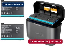 2 Packs 360 X3 Batteries with Charger Hub for Insta 360 ONE X3 Battery 1800mAh I
