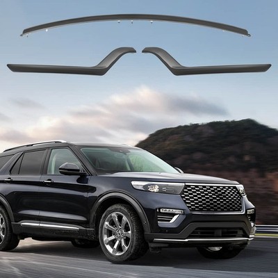 Fit For 2018-2019 Ford Explorer Left+Right+Center Bumper Trim Moldings Black New