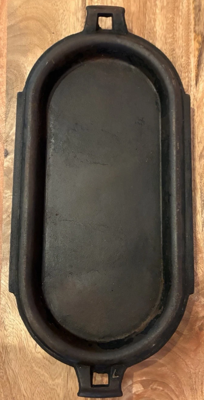 Antique Cast Iron Griddle 20" X 9.25” Unmarked with Gate Marks No. 7