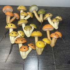 Vintage 1970 s Blow Mold Mushroom  Floral Pic...