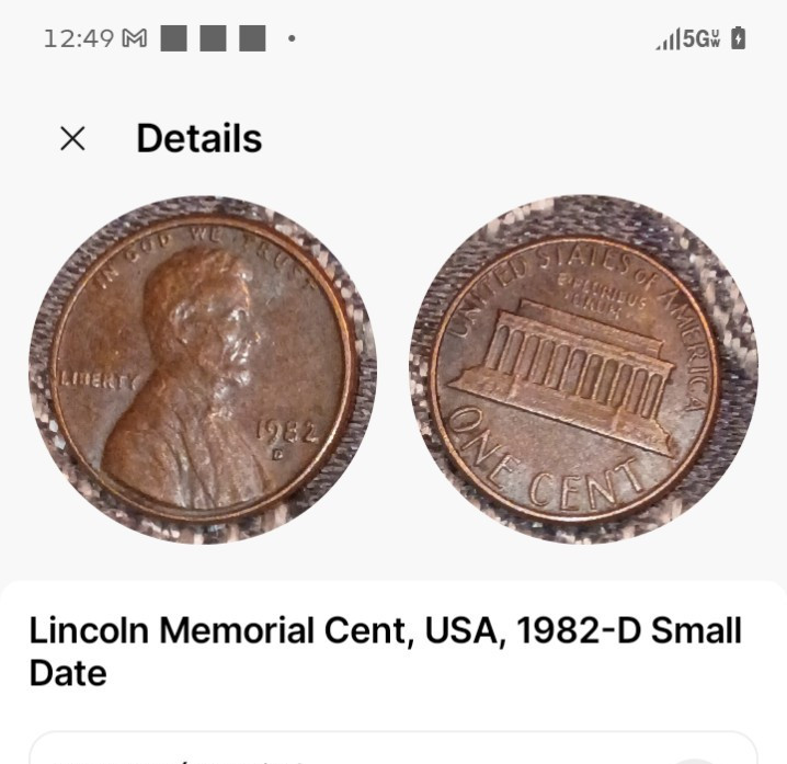 Lincoln Memorial Small Cent 1982-D Small Date VF Circulated Business Strike BN