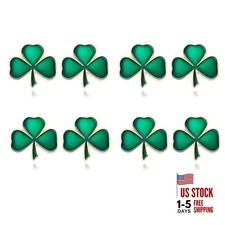 8 PCS St.Patrick's Day Stud Earrings for Women Lucky Irish Shamrock Gold
