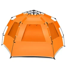 Costway 3-4 Person Easy Pop Up Beach Tent Portable UPF 50+ Sun Shelter