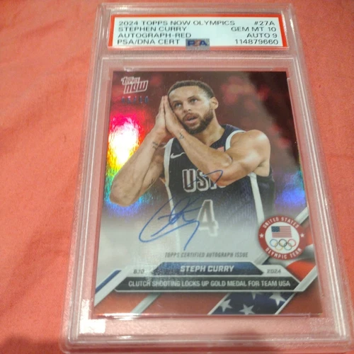2024 Topps Now Olympics Stephen Curry Autograph -Red PSA/DNA CERT