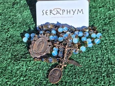 Seraphym Designs "Mother Of Divine Love" Heirloom Rosary Beads Quality Opalite