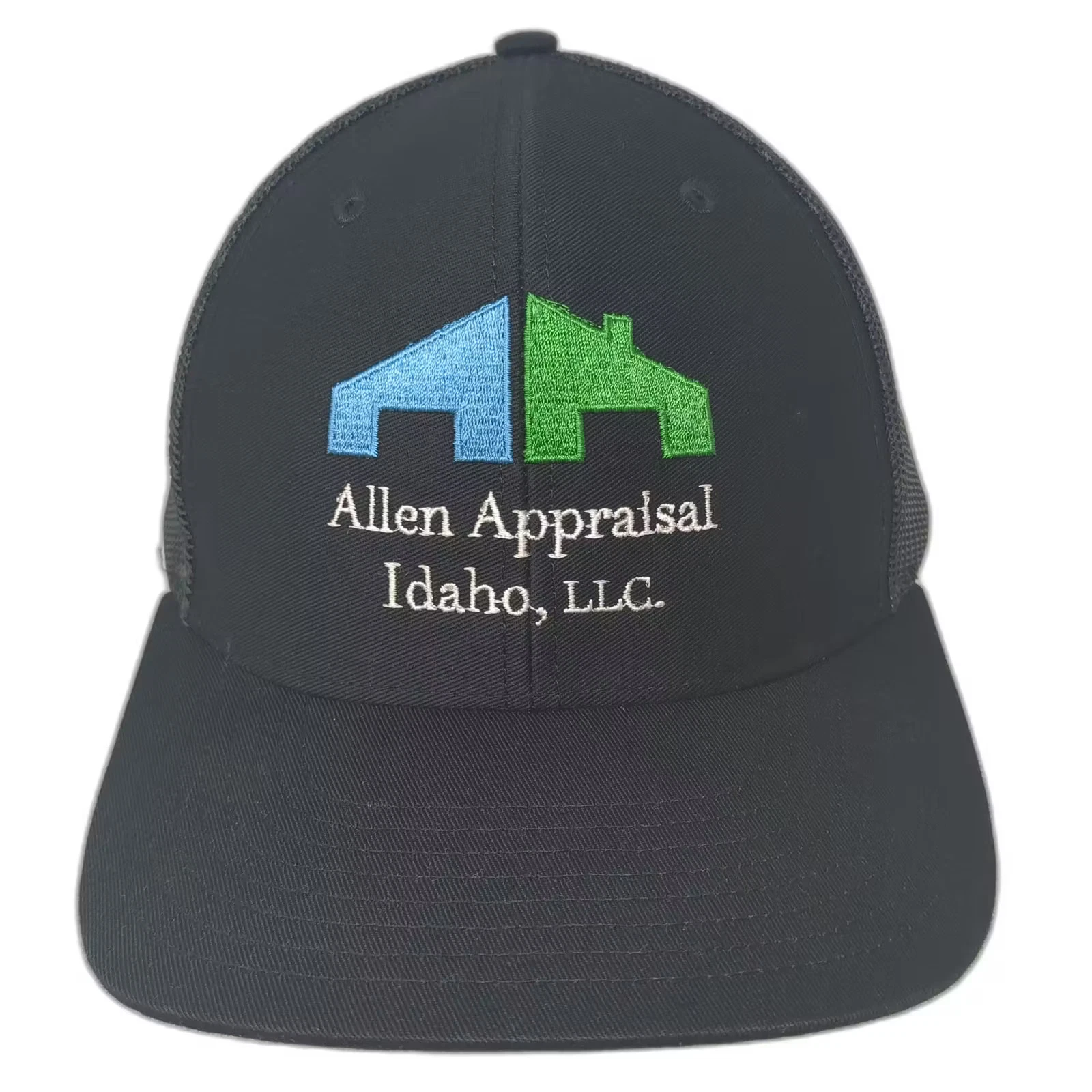 Richardson Trucker Hat Black Snapback Allen Appraisal Idaho Embroidered Mesh OS
