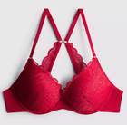 Primark Maximise Lace Racerback Bra 2 sizes bigger boost Push Up Padded Red