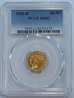 1925 D  Indian Gold Quarter Eagle $2.50 Coin PCGS graded MS63 Free Shipping!!