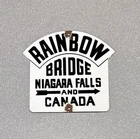 VINTAGE RAINBOW BRIDGE NIAGRA FALLS PORCELAIN SIGN CAR GAS OIL TRUCK MOTORCYCLE