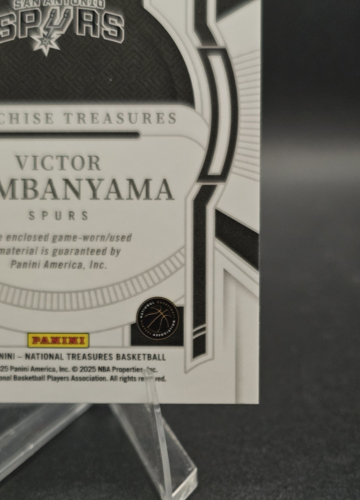 2024-25 National Treasures Victor Wembanyama Game Worn Patch /99 Spurs view 10