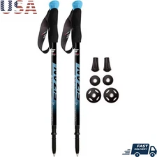 Ultralight Adjustable Trekking Poles Collapsible Hiking Sticks Grippy Tips New