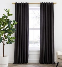 West Elm Cotton Velvet SLATE 48x108 Blackout Curtain-1 available