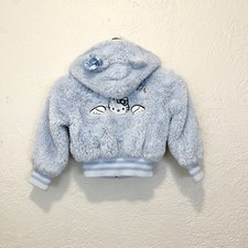 Hello Kitty Forever 21 Kids Jacket Blue Faux Fur Girls 5/6