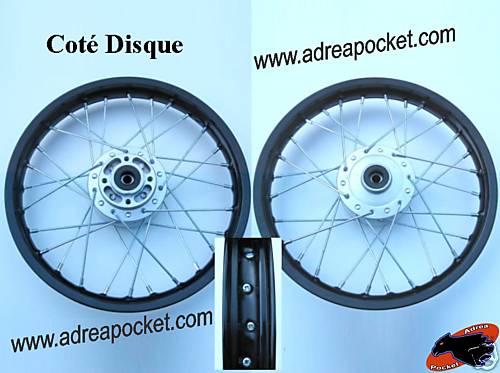 Jante avant 14 pouces 1.4X14 de pit bike mini moto cross noire