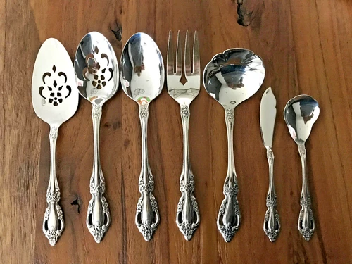 Oneida Raphael  Hostess Serving Set Distinction Deluxe Stainless 7 Piece Mint