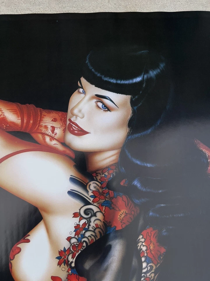"Póster pin up tatuajes Olivia de Berardinis Bettie Page 36"" X 24"" PIRÁMIDE raro" Foto 3 de 4