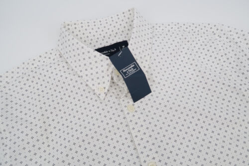 Abercrombie Fitch Shirt Mens Medium Super Slim Button Down Short Sleeve NWT