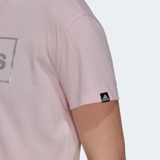 ADIDAS Women's Pink Foil Box Graphic Tee RRP £20 image 4