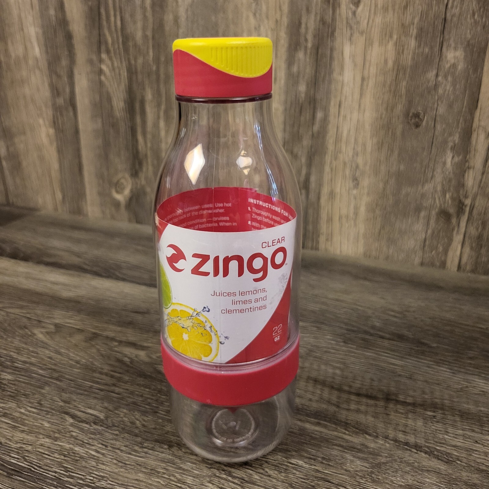 Zing Anything ZINGO Clear Infusing Water Bottle Juicer 22 Oz BPA-Free Citrus Inf
