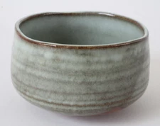 Mino ware Japan Pottery Tea Ceremony Matcha Bowl Sage Green Stripe made in Japan