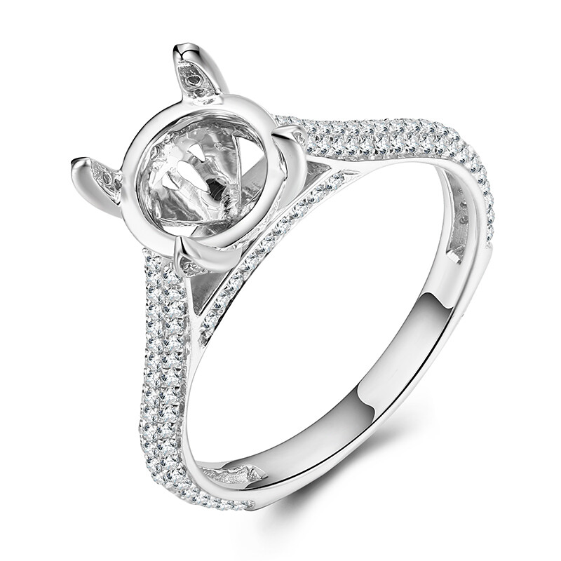 Round To 2/5ct Real Diamond Semi Mount Luxurious