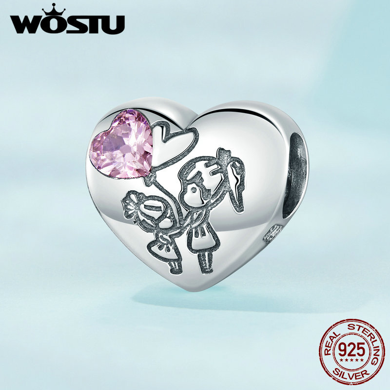 WOSTU 925 Sterling Silver Family Heart Charm - Compatible With Biagi, Troll, Chamilia Bracelets - View #11