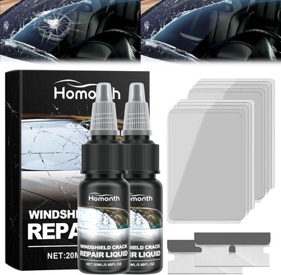 2PCS Upgrade Windshield Crack Repair Kit, 2024 New Windshield Crack Repair Fluid