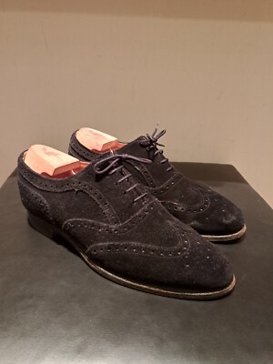 Cheaney schwarze Wildleder Oxford Brogues UK 7 Grosvenor Schuhe England Oxford-Schuhe rahmengenäht