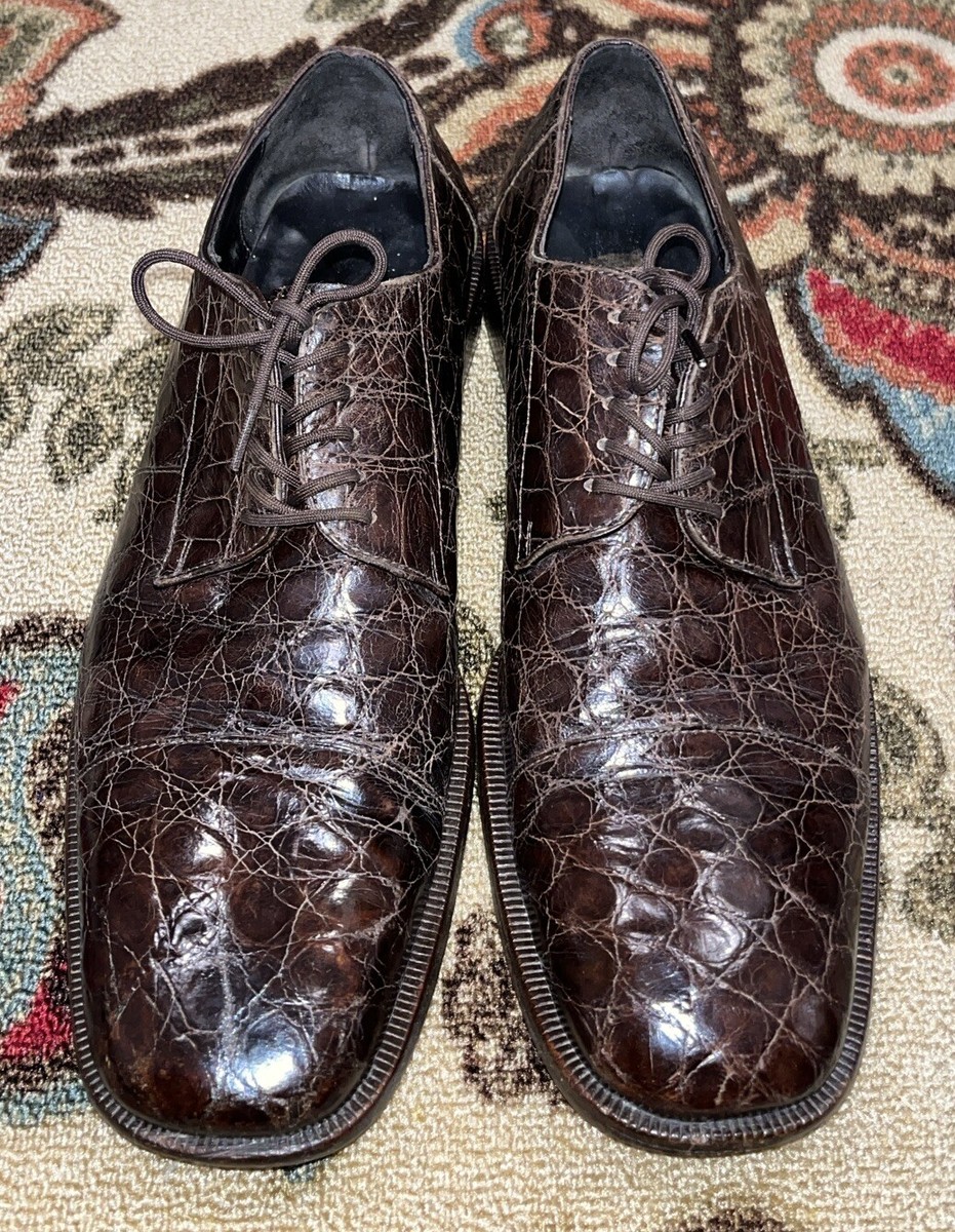 $1250 Mens Brown LAUDINO CACCIN Genuine AlligatorCrocodile  display picture 1