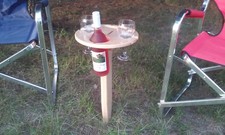 Portable Wooden Outdoor Picnic Wine Table Holder