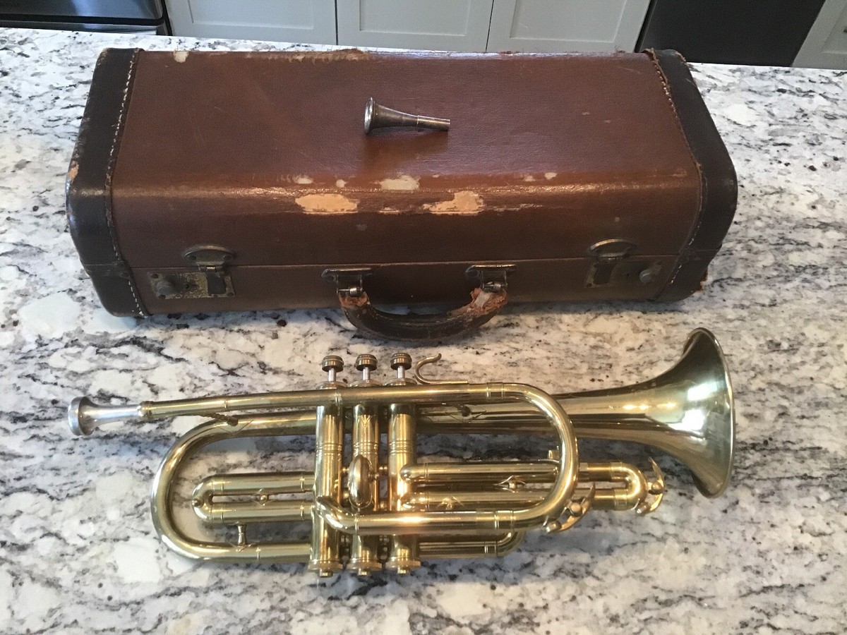 Vintage PAN AMERICAN Trumpet W/ Conn 4 & Olde 3 Silver Mouthpiece