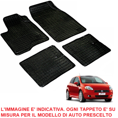 Tappetini Auto Universali Tappetini Auto In Gomma Per Fiat Punto Evo 5 Porte (2005-2014) - Neri, A Vaschetta Tappetini Fiat 500 - Foto 12