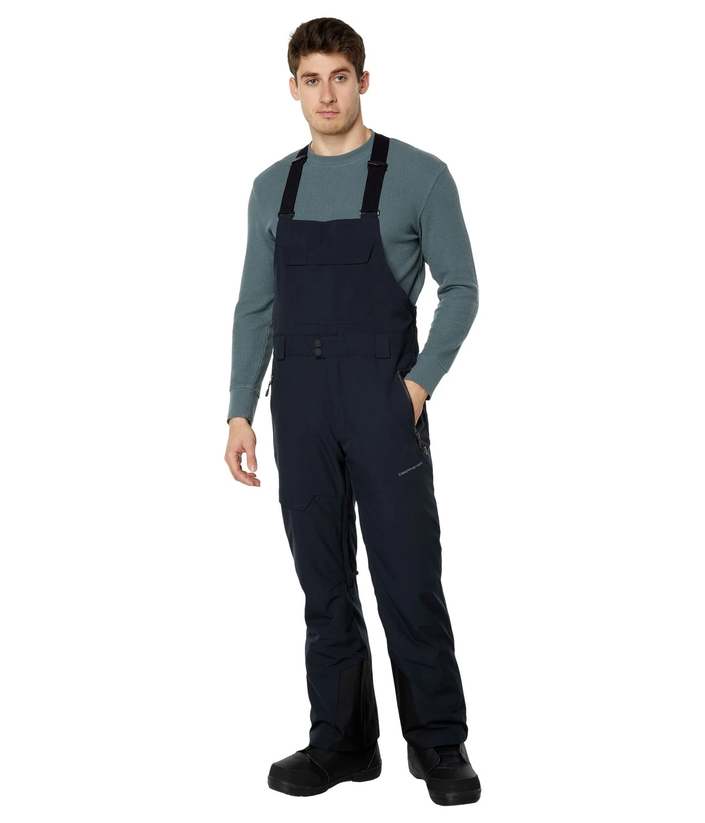 Obermeyer Perseus Black Snow Bib Pants 2XL Adjustable Straps Zippers