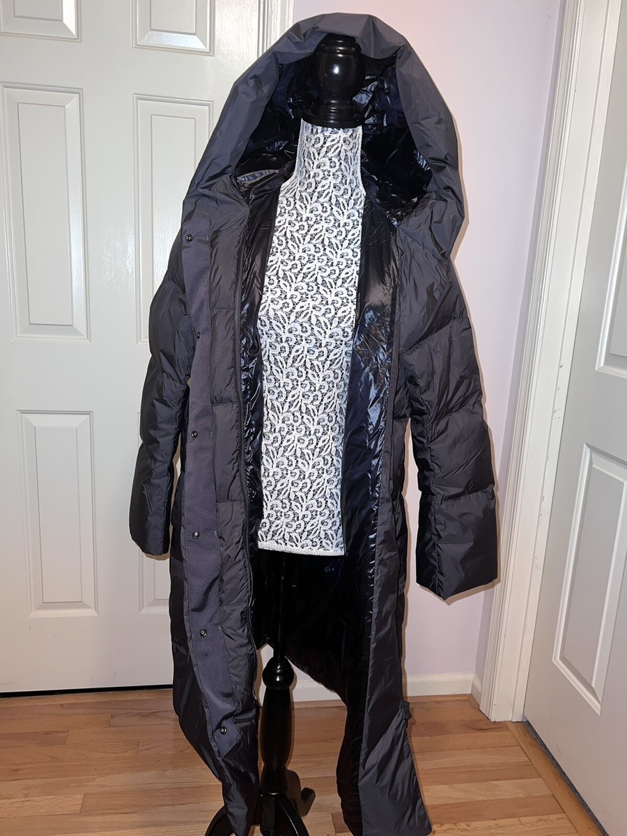 UNIQLO JIL SANDER +J M (L) Women Down Long Coat Hooded Puffer Jacket DARK GRAY
