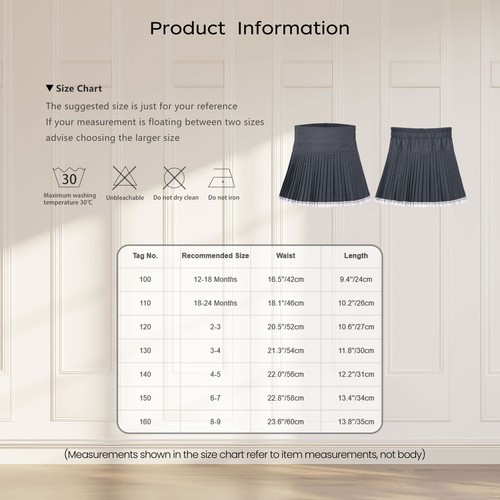 Kids Girls Skorts Bowknot Culottes Sports Skirt Dress Costume Uniform Pleated - Picture 30 of 35