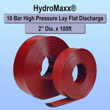 2" x 100' - High Pressure - Heavy Duty PVC Lay Flat Discharge Hose 