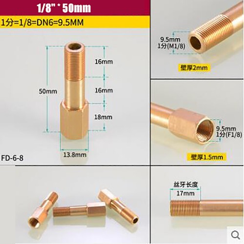Male to Female BSP in BRASS Male-Fem Exten Adapters Pipe Fittings 1/8" 1/4" 3/8" - Picture 7 of 22