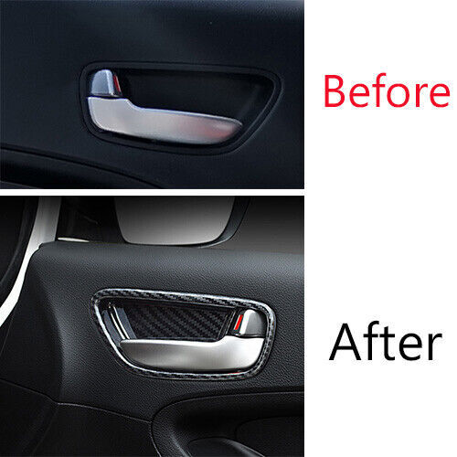 Manija interior de la puerta para Kia K3 Forte 2017-2018 cubierta de cuenco moldura estilo fibra de carbono - Imagen 2 de 12