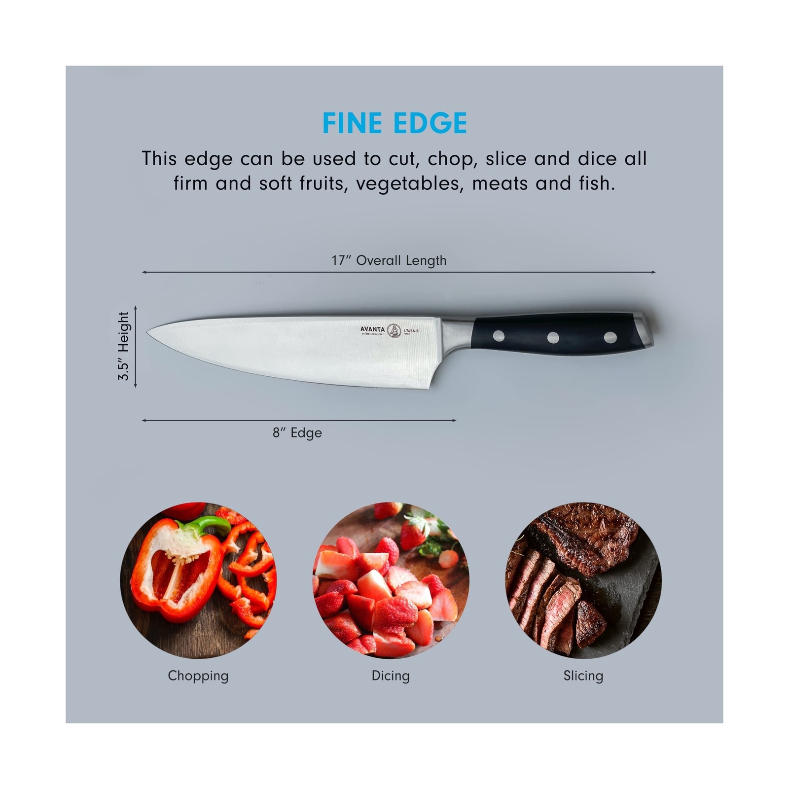 Messermeister Avanta 8” Chef’s Knife German X50 Stainless Steel