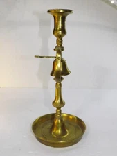 Vintage Brass Tavern Service Bar Bell Dinner Bell Tall Candlestick 