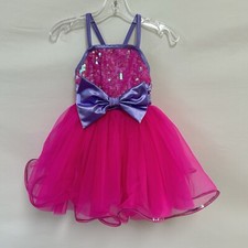 Weissmann Childs Extra Small Girls Pink Dance Outfit Sequin Leotard Tutu Pageant
