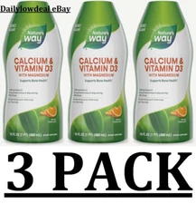 3 PACK -Nature's Way Calcium & Vitamin D3, Citrus 16 fl oz (Total 48 fl oz)